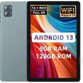 10.1 Inch New Slim Android Tablet, Android 13 Tablets 8GB RAM 128GB ROM 512GB Expand WiFi Tablets PC, 1280 * 800 HD Screen, 5+13MP Dual Camera, Bluetooth5.0, 6800mAh Battery,Navy Blue