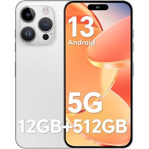 Unlocked Android Phones S15PROMAX, 12GB+512GB Smartphone, 6800mAh Battery Android 13 Unlocked Phones, Face ID/Fingerprint Unlock/5G/Dual SIM/GPS