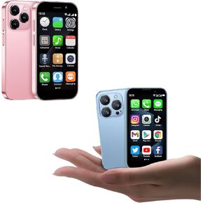 2 Sets of Mini Phones Bundle: World's Smallest 3.0" HD Touch Screen Unlocked Android Compact Mobile Phones for Kids & Students - 2 Color Combinations, Ideal for Boys and Girls