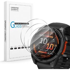 Orzero (3 Pack) Compatible for GRMN Fenix 8 AMOLED 47mm Watch Screen Protector, Tempered Glass 9 Hardness HD Anti-Scratch Bubble Free