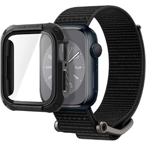Spigen DuraPro Flex and Tough Armor Case with Tempered Glass Screen Designed for Apple Watch Series 9/8/7 45mm