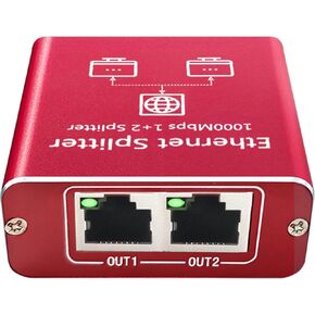Ethernet Splitter 1 to 2 High Speed 1000Mbps, Gigabit Ethernet Splitter, LAN Splitter Dual LAN RJ45 Port Router Switch for Cat5/5e/6/7/8 Cable, IEEE 802.3