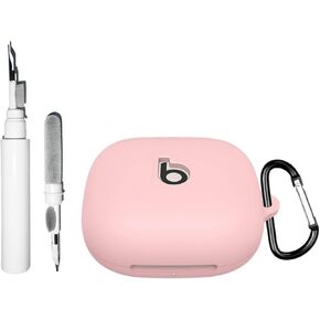 [3 in 1] Silicone Case Compatible with Beats Powerbeats Pro 2 with Keychain, Soft Resistant Shockproof Protective Case for Powerbeats Pro 2 with Cleaning Kit for Women Men