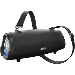 100W Peak Portable Wireless Bluetooth Speakers with Built-in Subwoofer, Booming Bass, IPX6 Waterproof, TWS Pairing, AUX, TF Card and USB Input, RGB Party Lights (Can Sync to Music)