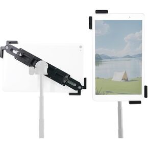 حامل ثلاثي القوائم اللوحي للألومنيوم-حامل iPad 8.5 "-14" قابل للتعديل ، محول المسمار 1/4 "لعصا ترايبود/صورة شخصية ، إطلاق سريع ، 360 درجة دوران