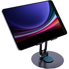 Tablet Stand, Adjustable Foldable 360 Degree Rotation Clip Holder for 4"-16" Tablet, Compatible with iPad, iPad Pro, Air, Mini, Samsung Galaxy Tab, Google Nexus, Microsoft Surface, Amazon Fire