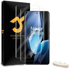 JZG 2+2pcs for OnePlus 13R Screen Protector (Not Glass), 2 Flexible TPU Film with 2 Glass Camera Lens Protector, Self-Healing, Bubble-Free, Easy Install, Compatible with Curved Edges and Cases