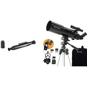 Celestron - 80mm Travel Scope - Portable Refractor Telescope - Bonus Astronomy Software Package - Digiscoping Smartphone Adapter & LensPen - Optics Cleaning Tool, Black (93575)