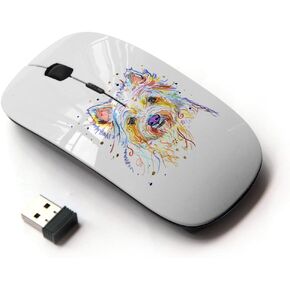 [ Optical 2.4G Wireless Mouse [ Yorkshire Terrier Brussels Griffon Dog ]