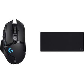 Logitech G502 Lightspeed Wireless Gaming Mouse Lightsync RGB - Black Logitech G840 Extra Large Gaming Mouse Pad, Optimized for Gaming Sensors, Mac and PC Gaming Accessories