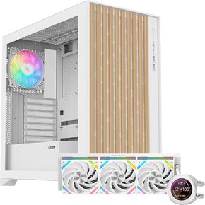 SAMA ATX PC Case,Tempered Glass Mid Tower Case & SAMA Q60 CPU AIO Water Cooler