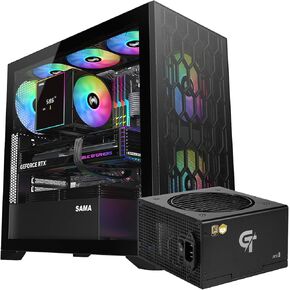 SAMA V Mesh Mid-Tower ATX PC Case & SAMA Black 750W Power Supply