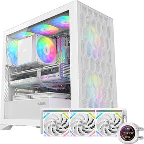 SAMA V Mesh Mid-Tower ATX PC Case & SAMA Q60 CPU AIO Water Cooler