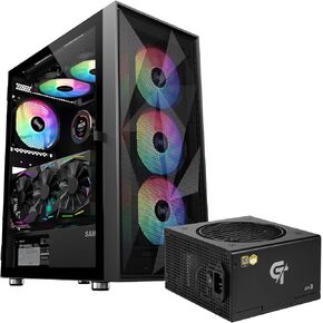 SAMA 3509 ATX Mid Tower Computer Case & SAMA GT650W Power Supply