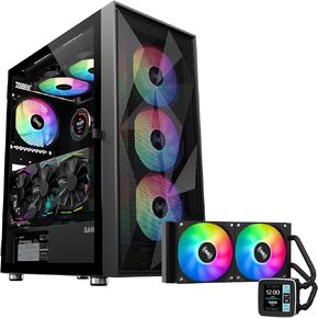 SAMA 3509 ATX Mid Tower Computer Case & SAMA LD 240mm AIO - CPU Liquid Cooler