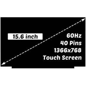 L52001-001 Replacement for HP 15-dw0038wm 6FV94UA LCD Screen 15-dw0036wm 15-dw2025cl 15-dw3013dx 1366x768 40 Pins 60Hz 15.6 inch LCD LED Display Digitizer Panel (for Touch Screen Only)