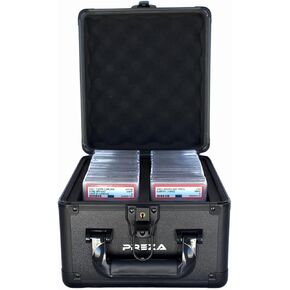 PREZA Graded Card Storage Box - Premium Slab Case Storage Holder for Graded Trading Cards (Black)