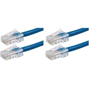 Monoprice Cat6 Ethernet Patch Cable - 1 Feet - Blue | Network Internet Cord - RJ45, Stranded, 550Mhz, UTP, Pure Bare Copper Wire, 24AWG - Zeroboot Series (Pack of 2)