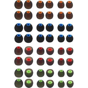 ALXCD 48 Pcs Earbud Replacement Tips Silicone Earbud Tips Earbud Covers Fit for in-Ear Headphones Inner Hole 3.8mm -5.1mm Earbud Rubber Tips Ear Tips S M L