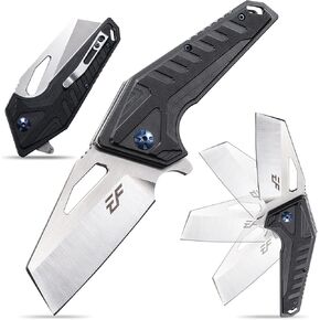 eafengrow ef933 جيب سكين قابل للطي EDC D2 الصلب سكين G10 مقبض الجيب مقطع edc سكين الطوارئ أدوات التخييم في الهواء الطلق (أسود)