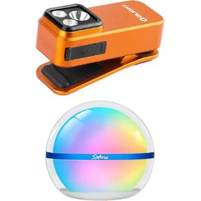 OLIGHT Oclip Pro EDC Flashlight Clip-on Rechargeable 500 Lumens Bundle Sphere Smart Night Light, 75 LMS Stepless Dimming Table Lamp