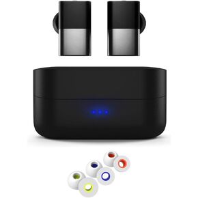 Status Audio Between Pro True Wireless Earbuds Plus Memory Foam Replacement Earbud Tips - Charging Case - 4 Microphones - Hybrid Triple Driver - 12 + 36 Hour Battery - Bluetooth 5.2 - Noise-Isolating