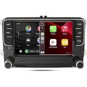 SCUMAXCON 7" Android 13 Wireless Carplay Android Auto GPS Navigation Car Stereo Radio 8-CORE 2+32G IPS Touch WiFi BT FM AM RDS DSP USB for VW Golf MK5 MK6 Jetta Passat B6 B7 Caddy Tiguan DZT027