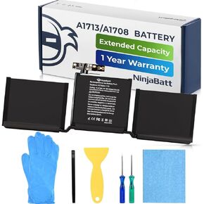 NinjaBatt A1466 Battery for Apple MacBook Air 13″ (Mid 2012, Mid 2013, Early 2014, Early 2015,2017) A1369(Late 2010, Mid 2011 Version) A1494 A1496 A1405 A1377 [7200mAh/55Wh/7.6V]