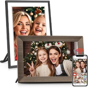 2 Pack -Frameo 10.1 Inch Wood WiFi Digital Picture Frame with 32GB Memory, 1280 x 800 IPS Touch Screen Smart Electronic Photo Frame