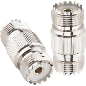 Boobrie 2PCS UHF SO-239 Female to Female Adapter UHF Female SO-239 RF Coax Connector SO239 Female Barrel Coupler for CB HAM Radio Antenna Analyzer SWR Meter