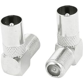 uxcell 2 Pcs F-Type Female to PAL Male TV Coax Right Angle Connector Adapter Connectors