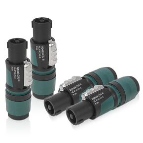 Original Neutrik 4 Pack 4-Pole SpeakOn Cable Connector with Twist Lock for Cable Diameters 6 to 12 mm (NL4FXX-W-S-4PK)