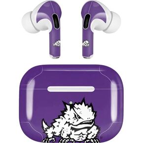 غلاف صوتي من Skinit متوافق مع Apple AirPods Pro (الجيل الثاني، 2022) - تصميم شعار TCU Horned Frogs مرخص رسميًا in Kuwait