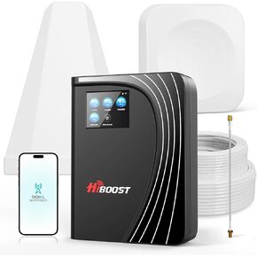 Cell Phone Booster for Multiroom, Boost Cellular Signal Cover to 1,2000 Sq Ft with 2 Indoor Antennas and Touch Display 72dB Gain for Home and Office, Support All U.S Carriers, 4G LTE 5G, FCC Approved