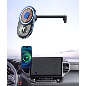 Wireless Charging car Phone Holder for Toyota Tundra 2022-2025/Sequoia 2023-2025 Accessories 14 inch Screen Fixed Clip,360° Rotation car Phone Mount Compatible with MagSafe