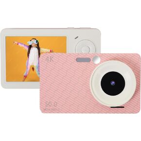 32GB Digital Camera,FHD Kids Camera,48 MP Compact Camera for Kids with 16X Zoom Anti Shake,Auto Focus, Video Recording Function,Mini Camera Suitable for Boys Girls Teenagers Gift (Pink)