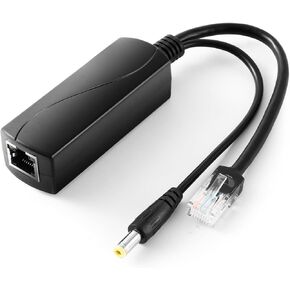 PoE Splitter Gigabit 36W 12V/3A, DC 5.5 * 2.1mm Plug PoE to DC 12V/3A Output, Gigabit Ethernet Comply IEEE802.3bt, Plug and Play (PS5712BG)