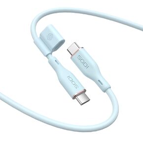 SODI 100W USB C Cable 6ft, Silicone Type C Fast Charging Cable, Type C Charger Cord for iPhone 16 pro max, 15, MacBook Pro 2020,Galaxy S25/S24/S23/S22 (480Mbp,1 Pack, Black)