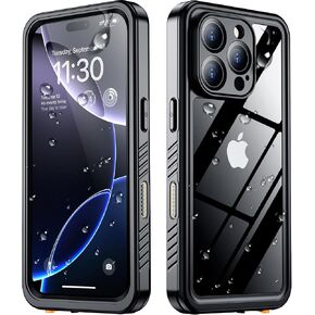 SPIDERCASE for iPhone 16 Pro Case Waterproof, [12FT Military Drop Proof] [IP68 Waterproof] [Full Body Protection] Heavy Duty Protective Cover for iPhone 16 Pro 6.3", Black