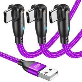 AUFU USB C Cable 6ft(3Pack-6.6ft/6.6ft/6.6ft), 180° Rotation A to C Cable/3A USB C Fast Charger Cable/USB A to USB C Cable/Type C Charging Cable/USB C Charging Cord for Type C Device