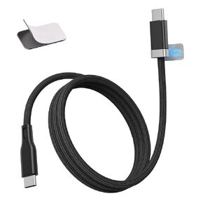 مغناطيسي قابلة للإقامة 3.3 قدمًا USB C إلى USB C كابل مع حامل الكابلات ، شحن سريع 60 واط ومزامنة البيانات نوع الشاحن C ، جديلة وسهلة على الهاتف 16 15 الكمبيوتر اللوحي المحمول التصميم الأصلي