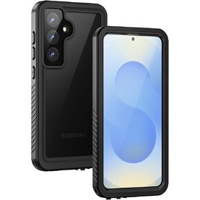 Lanhiem for Samsung Galaxy S25+ Plus Case, IP68 Waterproof Dustproof Case with Built-in Screen Protector, Rugged Full Body Shockproof Protective Cover for Galaxy S25 Plus 6.7 Inch, Black/Clear