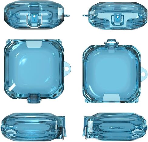 Skpy [Clear Purple with Lock] حالة امتصاص الصدمة متوافقة مع Beats Fit Pro مع Carabiner/Lanyard Association Cover Full Body Cover for Boys Girls Womens Manens in Kuwait