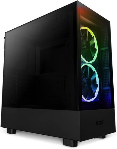 NZXT H5 Elite Compact ATX Mid-Tower PC Gaming Case - Cable Management - 2 x 140mm RGB Fans - Black & F120 RGB Fan - Whisper Quiet Cooling - 120mm - RF-R12SF-B1 in Saudi Arabia