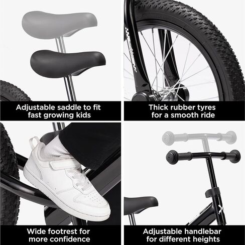 Bixe Balance Bike: for Big Kids Aged 4, 5, 6, 7, 8 and 9 Years Old - No Pedal Sport Training Bicycle | 16inch Wheel in Kuwait