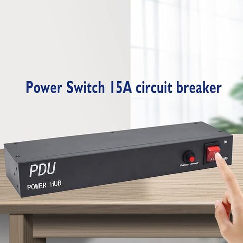 10-Outlet 1U Rack Mount Power Strip - Surge Protector, Full Metal with Network-Grade Protection，Features 10 Front Switches with LED Light - Ideal for Server Racks and Cabinets，6 ft Cord in Saudi Arabia