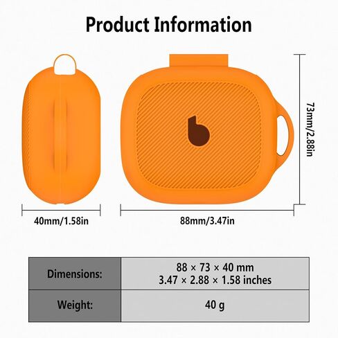 Geiomoo Soft Flexible Silicone Case for Beats Powerbeats Pro 2, Scratch Resistant Protective Cover with Carabiner (Black) in Saudi Arabia