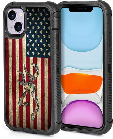 متوافق مع جراب iPhone 15 بتصميم أوراق مموهة للرجال والأولاد والأطفال، ممتص الصدمات من البلاستيك الصلب المتين المقاوم للصدمات من 3 طبقات + غطاء حماية متين من مطاط السيليكون الناعم in Saudi Arabia