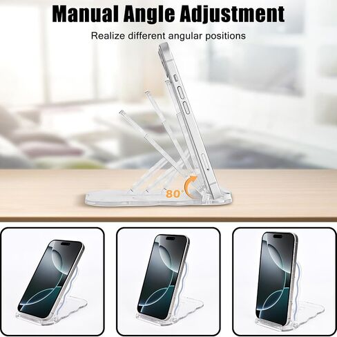 Cute Phone Stand Holder for Desk Clear Black Blue Butterfly Rose Flowers Pattern, Foldable Adjustable Stand Holder Compatible for All Smartphones/Tablets/iPad in Saudi Arabia