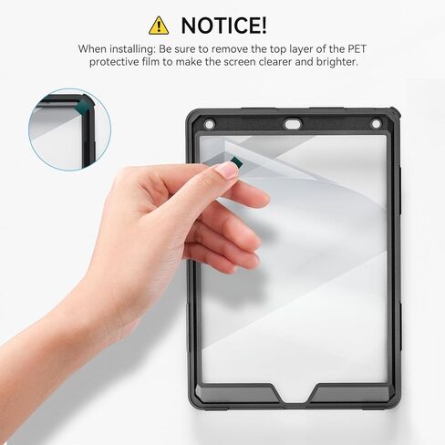 Case for iPad 6th/ 5th Generation 9.7 '' مع حامل قلم الرصاص على الشاشة [360 حزام يدوي دوار] والوقوف ، حالة مقاومة للمنزل لـ iPad 6th/ 5th/ Air 2/ Pro 9.7 (أسود) in Kuwait